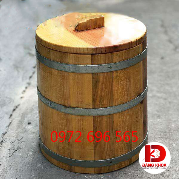 Hũ đựng gạo bằng gỗ 10kg được cung cấp bởi Trống Đăng Khoa